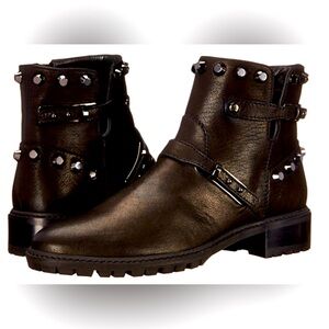 Stuart Weitzman Black Nappa Leather Silver Studded
GoWest Moto Boots 7
